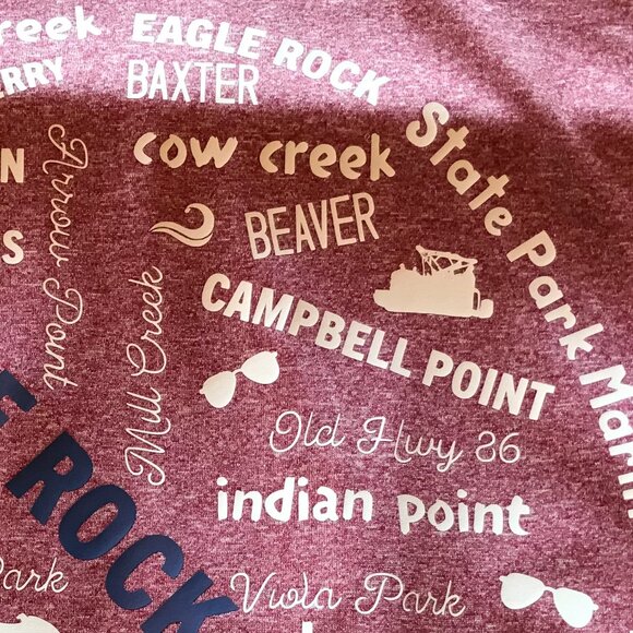 Upcycled Table Rock Lake Soft T-Shirt: Landmarks & Marinas Graphics, Size L - Picture 9 of 15
